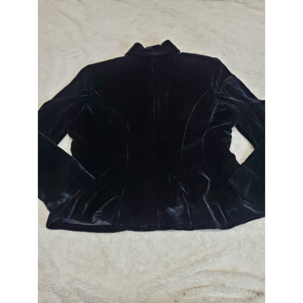 Lauren Ralph Lauren Black Velvet Button-Front Blazer - Picture 7 of 11